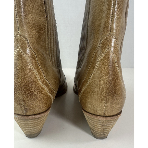 Free People New Frontier Boot Chelsea Distressed Tan Boots Women's 38.5 US 8.5 - Picture 11 of 16